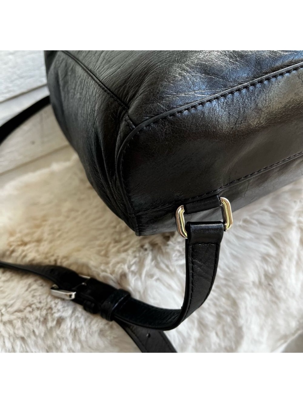 MICHAEL KORS Lisbeth Sable Tribeca Quinn Backpack Shoulder Bag Black Leather - Picture 9 of 10